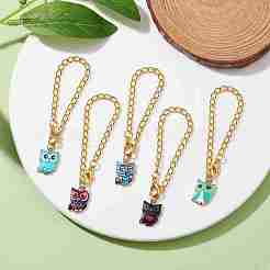 Décorations de pendentifs en alliage de hibou&nbsp;HJEW-JM01865
