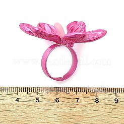 Bagues réglables en alliage avec motif de fleur pour femmes&nbsp;RJEW-B124-01A