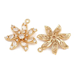 Pendentifs avec zircon cubiques à micro-pavés en laiton&nbsp;KK-F910-13G