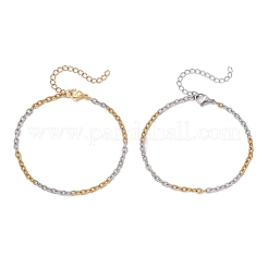 2 pz 304 braccialetti a catena in acciaio inossidabile per donna&nbsp;BJEW-JB11725