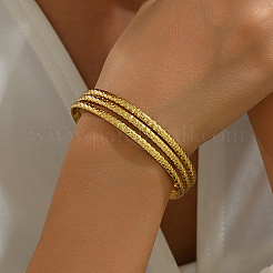 Bracelets manchettes triple couche en acier inoxydable 201&nbsp;RJ3221-1