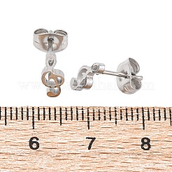 Pendientes de acero inoxidable 304 con forma de nota musical&nbsp;MUSI-PW0001-23P