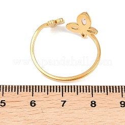 Offene Manschettenringe aus Edelstahl 304 mit GlasStrassen&nbsp;RJEW-Z132-04G