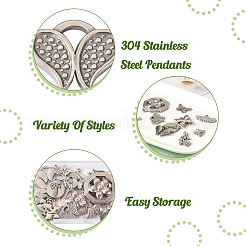 20 pendentif en acier inoxydable 304 de 10 styles&nbsp;STAS-FW0001-28