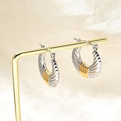 Pendientes de aro de dos tonos de acero inoxidable 304&nbsp;EJEW-F355-03GP-02