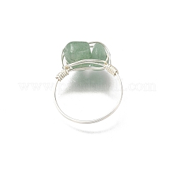 Bagues en perles tressées de pierres précieuses naturelles&nbsp;RJEW-TA00216-02