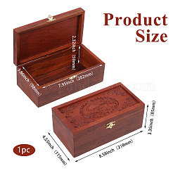 Rechteckige Aufbewahrungsboxen aus Holz für Schmucksets mit aufklappbarem&nbsp;CON-WH0123-12
