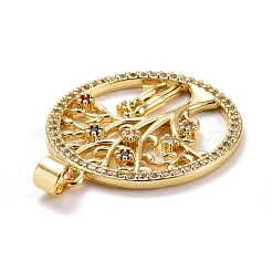Pendentifs en laiton avec zircon cubique micro pavé&nbsp;ZIRC-E165-05G