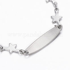 Anlaufgeschützte ID-Armbänder aus Edelstahl 304&nbsp;BJEW-H520-12P