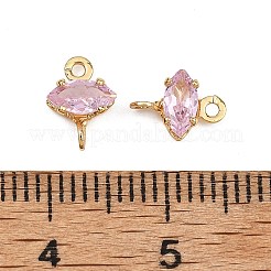 Breloques en laiton Shegrace serties de zirconiums cubiques en forme d'œil de cheval&nbsp;XGRQ2O431-436C-G