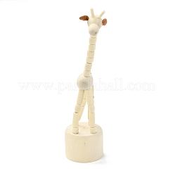 Bricolage en forme de girafe ornements de bureau en bois pour petits animaux&nbsp;DJEW-G023-03
