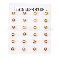 Orecchini a bottone in acciaio inossidabile 304&nbsp;EJEW-H353-03G-3MM