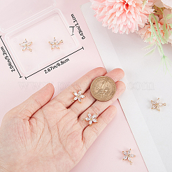 8 Stück Messing Pavé klar Zirkonia Verbinder Charms&nbsp;ZIRC-BBC0002-25