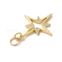 Anhänger aus Messing mit Gestellbeschichtung aus klarem Kubisch Zirkonia&nbsp;KK-F853-14G