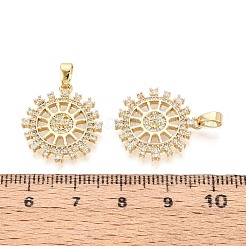 Pendenti in zirconi cubici trasparenti in micro pavè di ottone&nbsp;KK-T075-89G