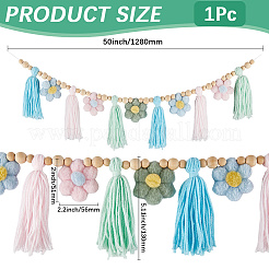 Decorazioni da parete con nappa di cotone a forma di fiore&nbsp;HJEW-WH20003-19A