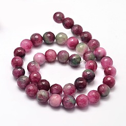 Gefärbt natürliche Malaysia Jade runde Perle Stränge&nbsp;G-L395-39-6mm