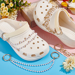 2 Satz doppelsträngige Schuh-Charm-Ketten aus ABS-Kunststoff mit Perlen&nbsp;DIY-PH0007-07