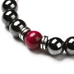 Ensemble de bracelets extensibles en perles d'oeil de tigre naturel (teint)&nbsp;BJEW-JB06653-02
