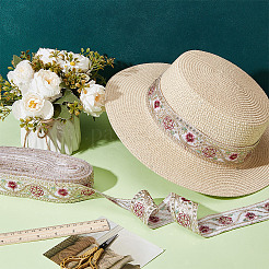 Spitzenbesatz aus Polyester mit Blumenstickerei&nbsp;OCOR-WH0090-93