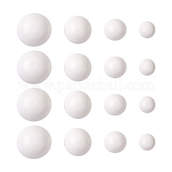 120pcs 4 Arten sprühlackierte weiße Holzcabochons&nbsp;WOOD-TA0001-52