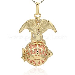 Colgantes de jaula redonda de bronce dorado&nbsp;KK-J242-05G