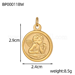 Pendentifs en acier inoxydable 304 avec breloques ange&nbsp;STAS-OY004-34G