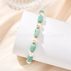 Bracciali elastici da donna in amazzonite naturale&nbsp;BJEW-JB13865-03