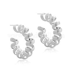 Pendientes de latón con forma de espiral para mujer&nbsp;EJEW-A121-21S
