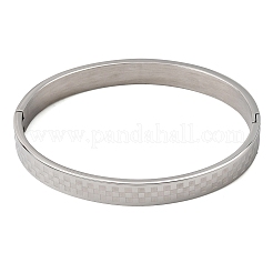 Brazaletes articulados con textura de tartán y acero inoxidable 304 para mujer.&nbsp;SA-CBAC920-10P