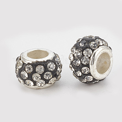 Handgefertigte ccb kunststoff fimo strass europäische perlen&nbsp;RB-S049-03