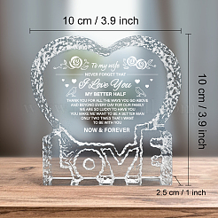Figurines en verre coeur avec mot k9&nbsp;DJEW-WH0026-003