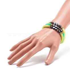 5 Uds. Juego de pulseras elásticas para surfistas con disco de arcilla polimérica de 5 colores&nbsp;BJEW-JB08801