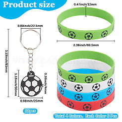 PVC-Fußball-Schlüsselanhänger und Silikonkordel-Armbänder&nbsp;SJEW-GF0001-01