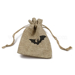 Halloween Sackleinen Verpackungsbeutel Kordelzugbeutel&nbsp;ABAG-WH0044-30A