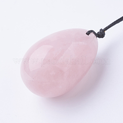 Diy naturelle quartz rose pendentif colliers faisant&nbsp;NJEW-P201-01