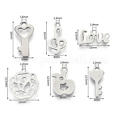 Breloques en acier inoxydable 201 anti-ternissement&nbsp;STAS-R118-03