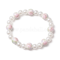 Stretch-Armbänder aus ABS-Kunststoff mit runden Perlen und Kunstperlen für Frauen&nbsp;BJEW-JB11606-03