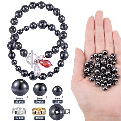 175 Stück nichtmagnetische synthetische Hämatit-Rundperlen für die Schmuckherstellung&nbsp;DIY-SZ0005-99