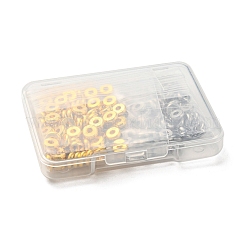 200pcs 2 Farben flache runde Messing-Abstandsperlen&nbsp;KK-SZ0001-65