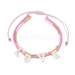 Conjuntos de collares de doble capa y pulseras de múltiples hilos con cuentas de vidrio&nbsp;SJEW-MZ00006