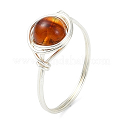 Fingerringe aus natürlichem Bernstein&nbsp;RJEW-JR01040