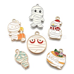 6 pièces 6 styles pendentifs en alliage d'émail thème halloween&nbsp;ENAM-FP0002-99