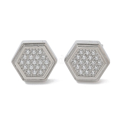 Ohrstecker aus 304 Edelstahl mit Mikropavé und klaren Zirkonia&nbsp;STAS-Z107-01P-01
