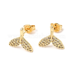 Boucles d'oreilles à tige en laiton avec micro pavé de zircons cubiques transparents&nbsp;EJEW-A135-15G