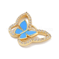 Placage de crémaillère en laiton micro pavé pendentifs en zircone cubique claire&nbsp;KK-A224-13G-05