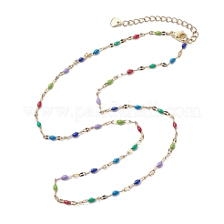 Collares de cadena de eslabones esmaltados de acero inoxidable 304&nbsp;NJEW-JN04788
