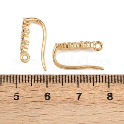 Dreieckige Ohrhaken aus Messing mit Mikropflaster und klarem Zirkonia&nbsp;KK-A274-12G