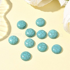 Fornituras artesanales teñidos turquesa sintética espalda plana cúpula cabujones&nbsp;X-TURQ-S266-14mm-01