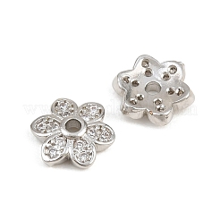 Capuchons de perles en zircone cubique transparent micro pave en laiton&nbsp;CU-CBA6A75-30P